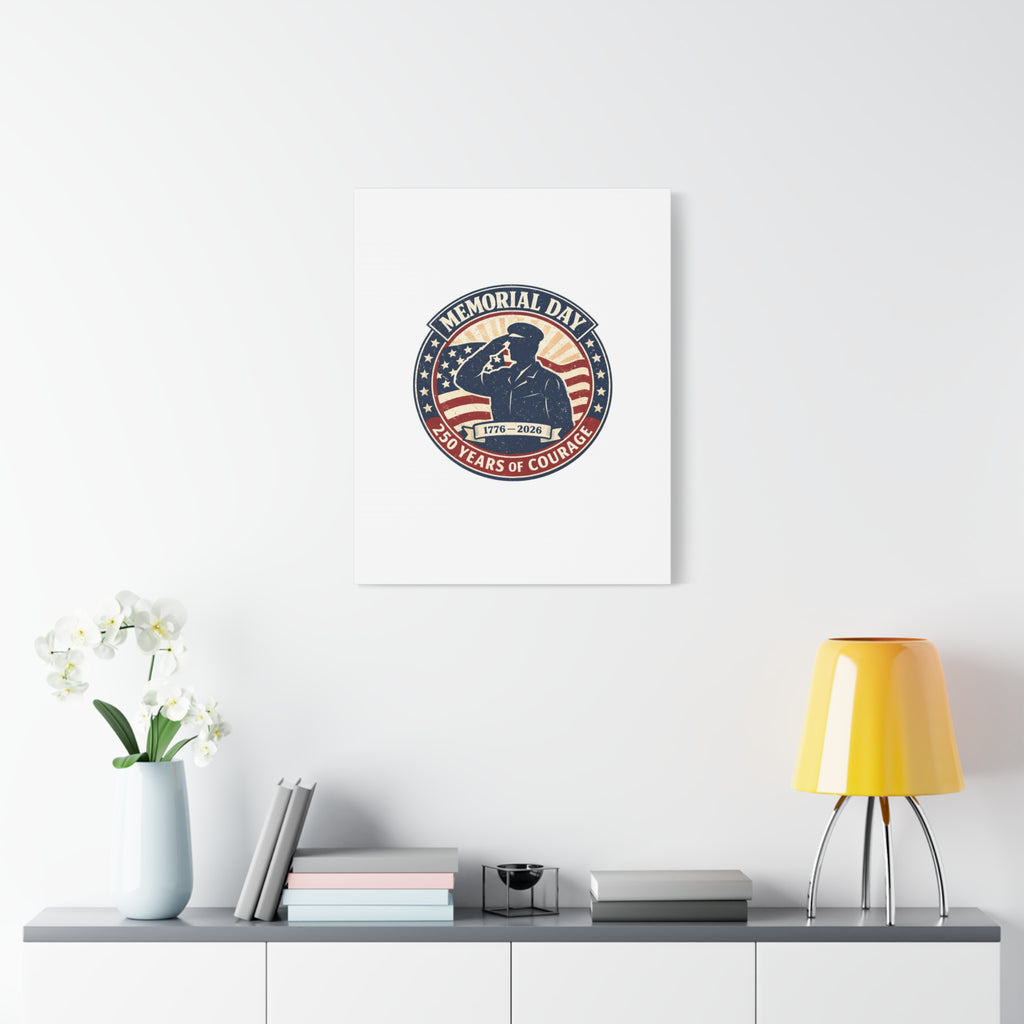 Memorial Day USA 250 Canvas, 1776–2026 Vintage Distressed Patriotic Print