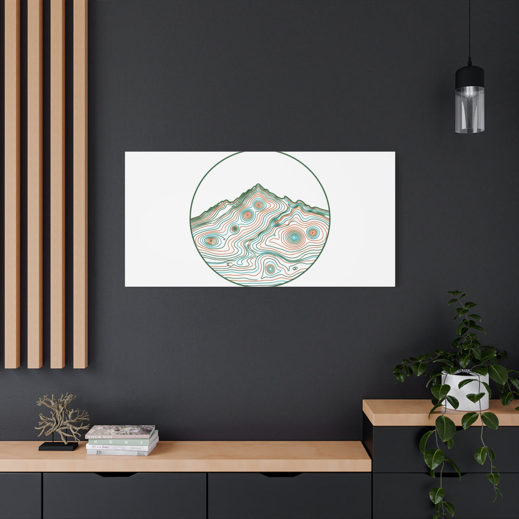 Topographic Contour Line Mountain Canvas, topographic map print | terrain poster