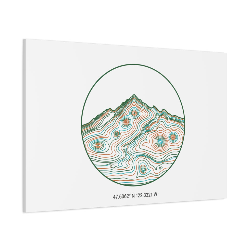 Topographic Contour Line Mountain Canvas, topographic map print | terrain poster