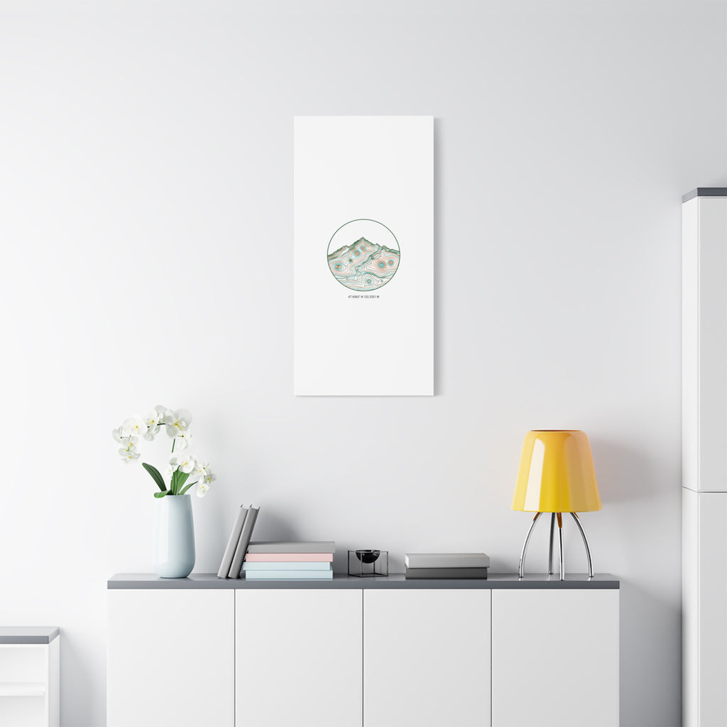 Topographic Contour Line Mountain Canvas, topographic map print | terrain poster
