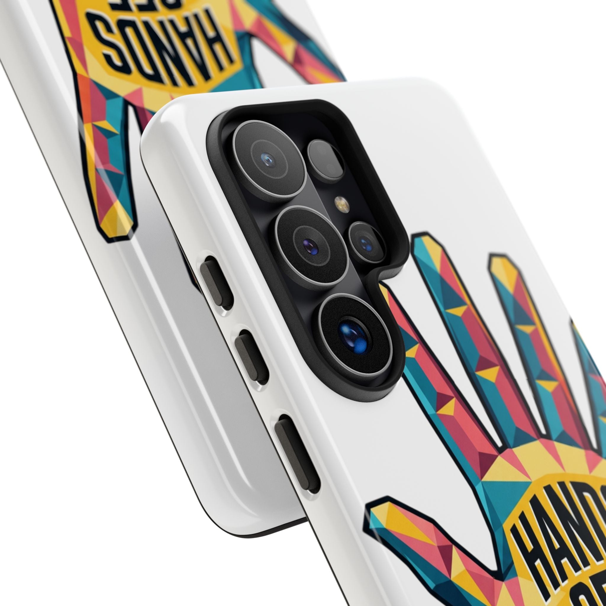 Hands Off Phone Case — Bold Geometric Palm Graphic