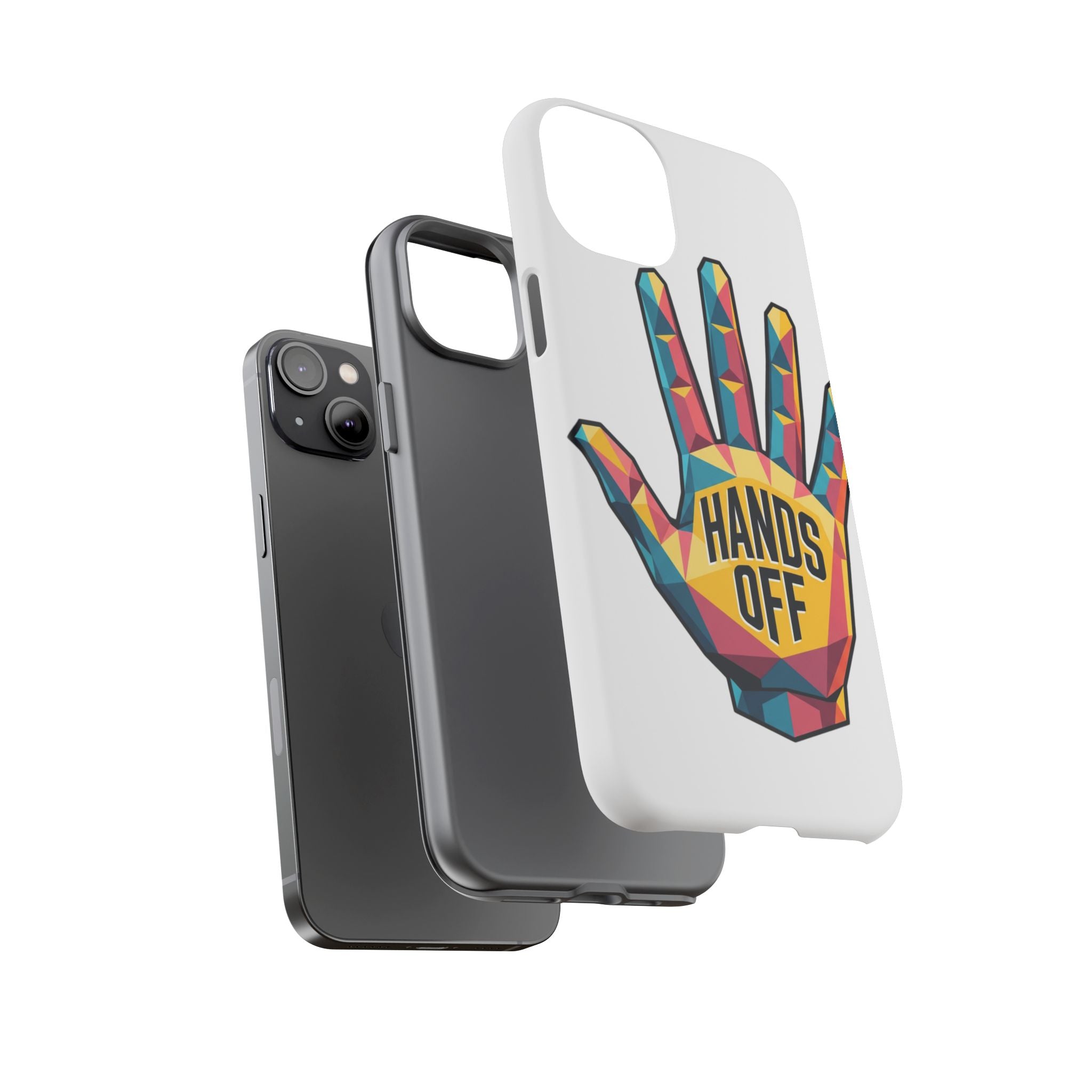 Hands Off Phone Case — Bold Geometric Palm Graphic