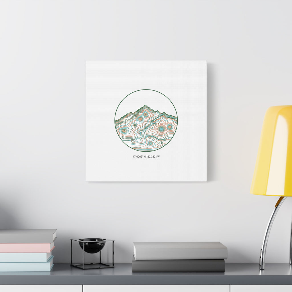Topographic Contour Line Mountain Canvas, topographic map print | terrain poster