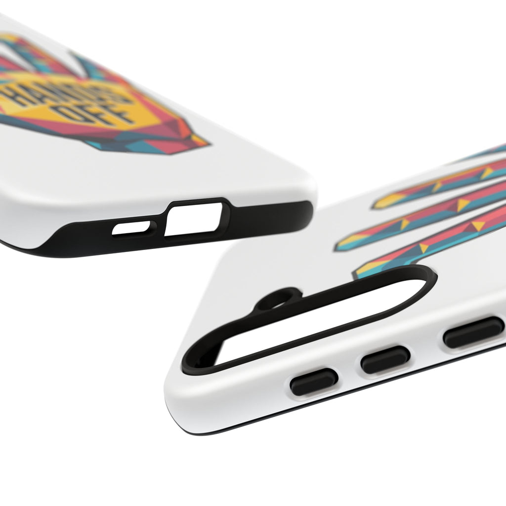 Hands Off Phone Case — Bold Geometric Palm Graphic