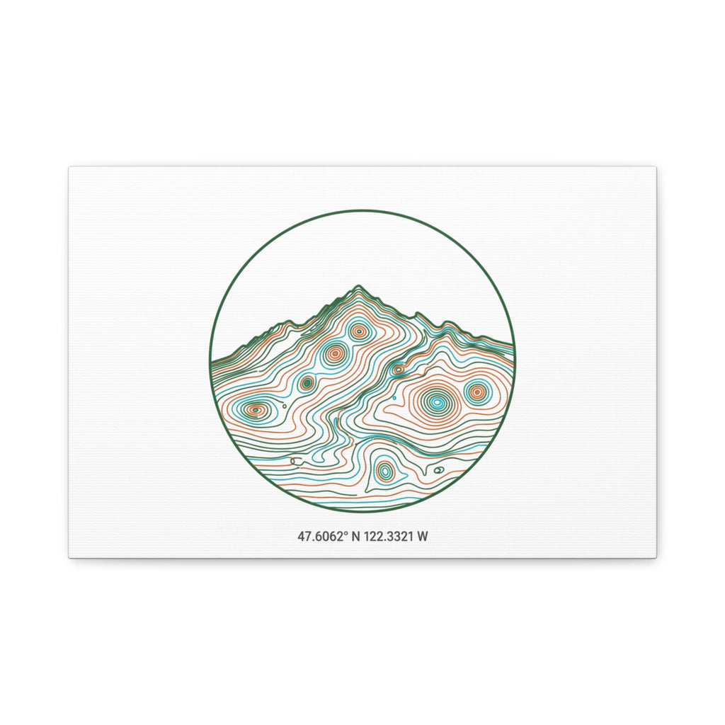 Topographic Contour Line Mountain Canvas, topographic map print | terrain poster
