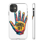 Hands Off Phone Case — Bold Geometric Palm Graphic