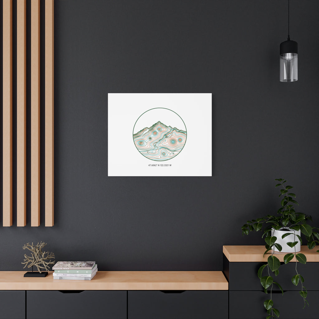 Topographic Contour Line Mountain Canvas, topographic map print | terrain poster