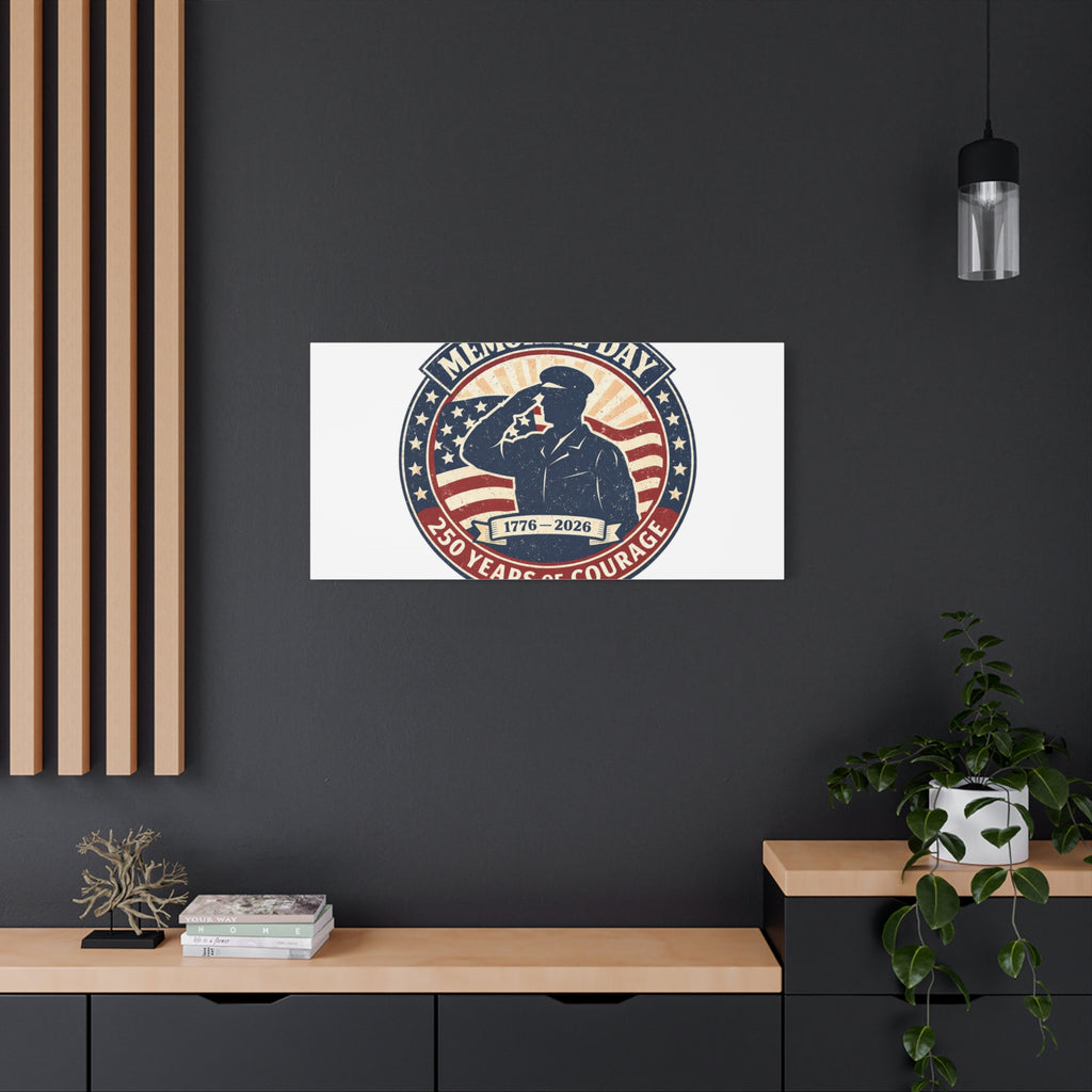 Memorial Day USA 250 Canvas, 1776–2026 Vintage Distressed Patriotic Print