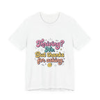 Thriving? No, But Thanks for Asking Tee | mental health humor, retro wavy text