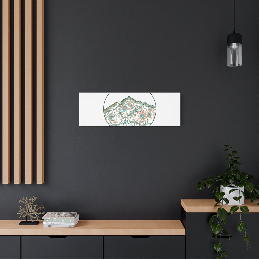 Topographic Contour Line Mountain Canvas, topographic map print | terrain poster