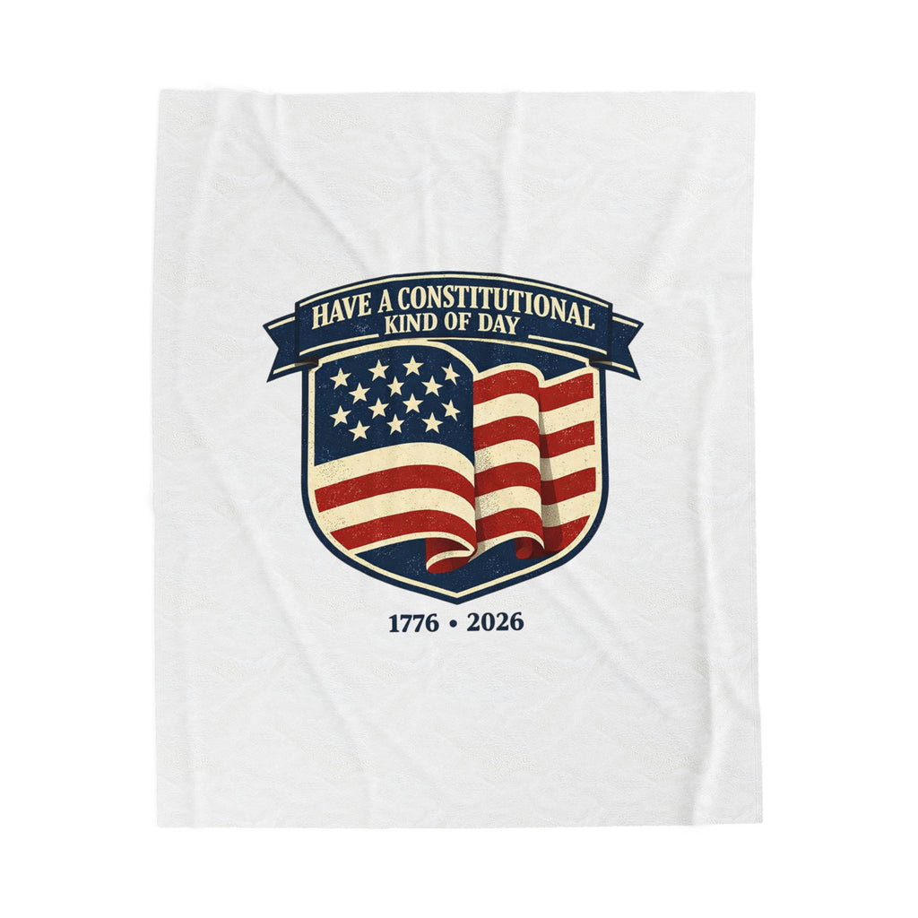 USA 250 1776–2026 Patriotic Velveteen Plush Blanket | vintage distressed red white blue