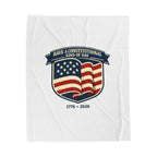 USA 250 1776–2026 Patriotic Velveteen Plush Blanket | vintage distressed red white blue