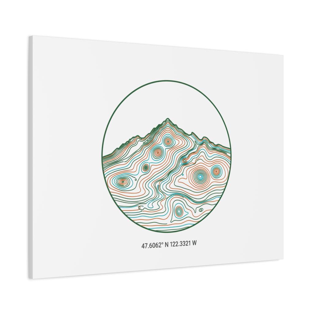 Topographic Contour Line Mountain Canvas, topographic map print | terrain poster