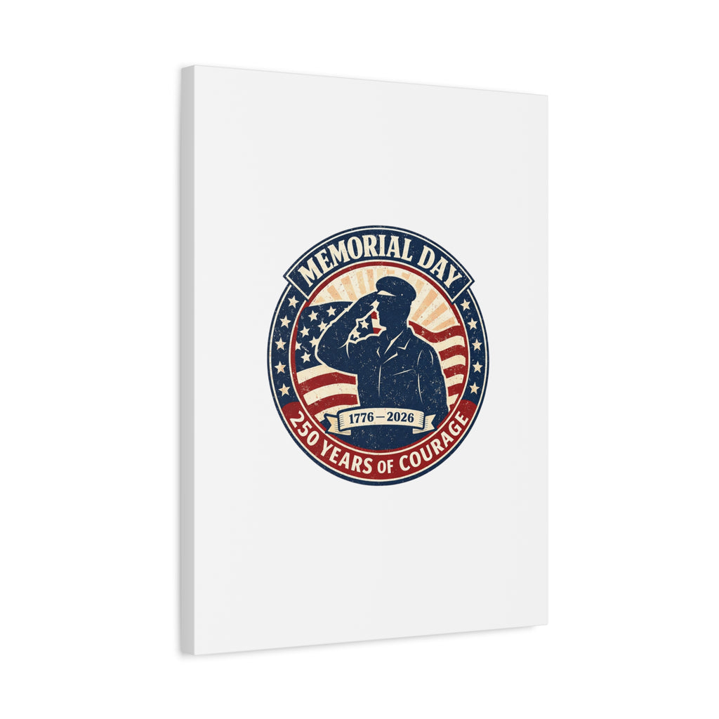 Memorial Day USA 250 Canvas, 1776–2026 Vintage Distressed Patriotic Print