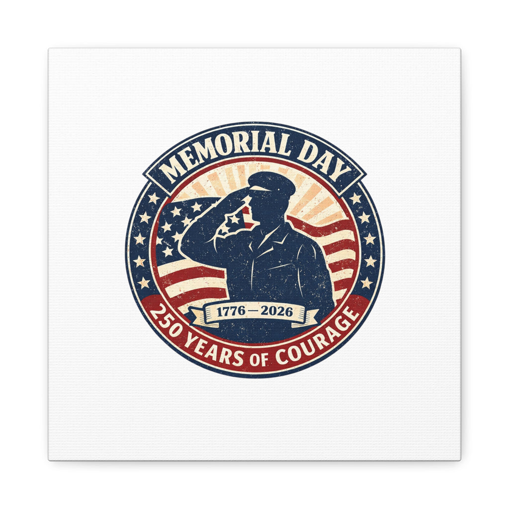 Memorial Day USA 250 Canvas, 1776–2026 Vintage Distressed Patriotic Print