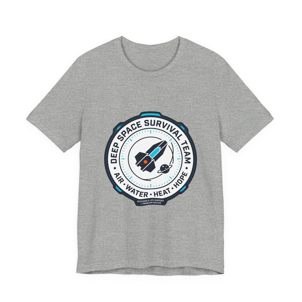 Deep Space Survival Team Tee | mission patch, hard sci‑fi exploration
