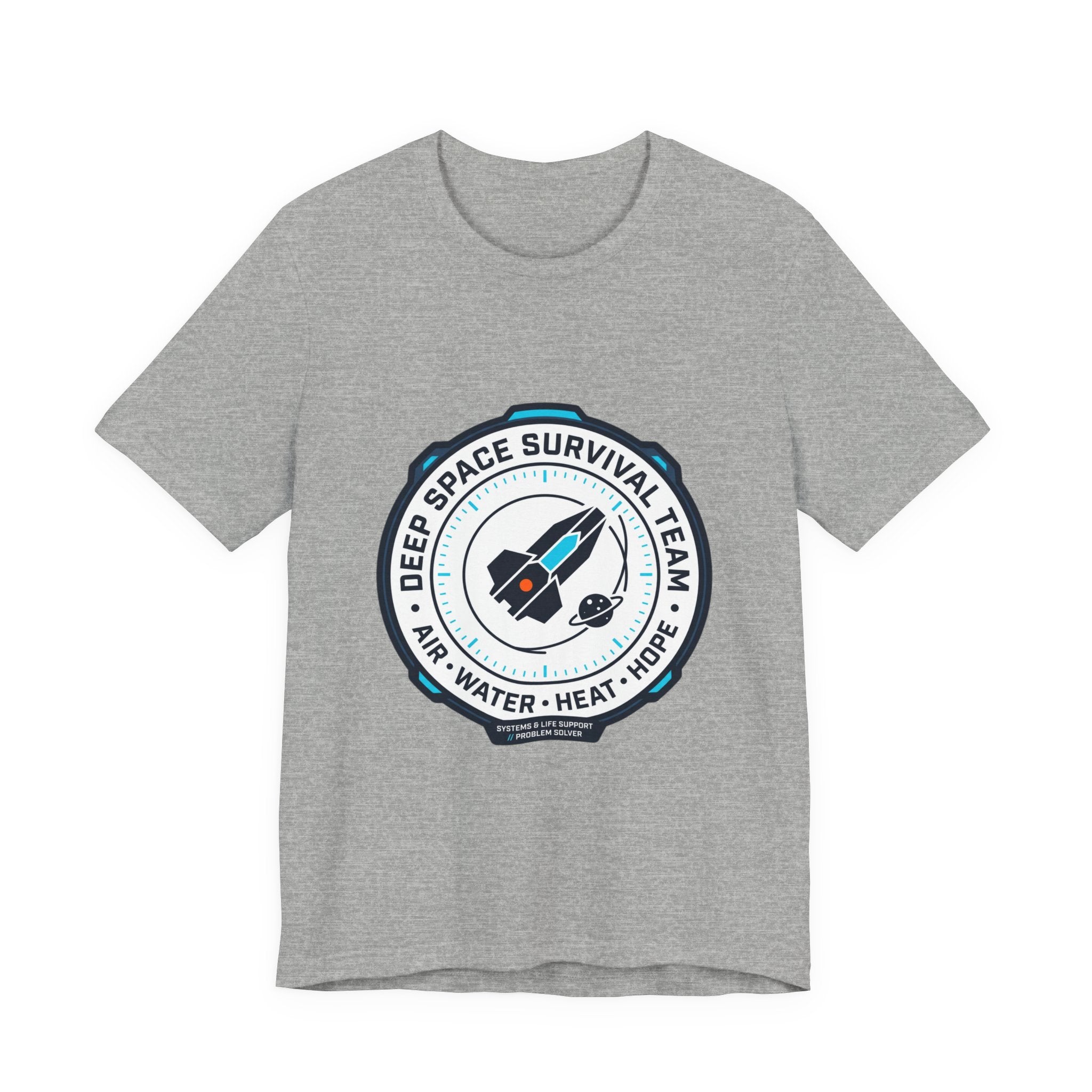 Deep Space Survival Team Tee | mission patch, hard sci‑fi exploration