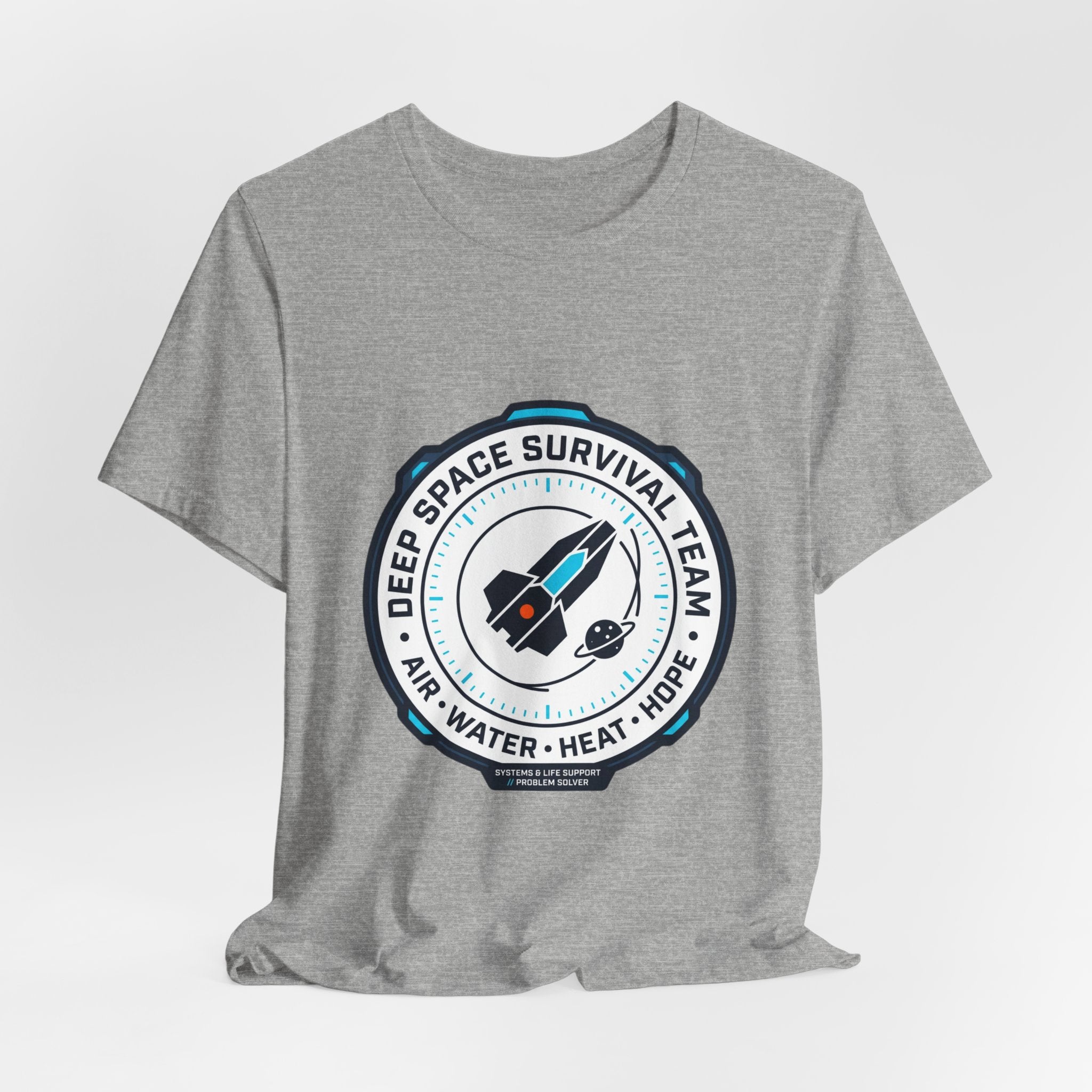 Deep Space Survival Team Tee | mission patch, hard sci‑fi exploration
