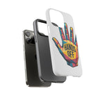 Hands Off Phone Case — Bold Geometric Palm Graphic