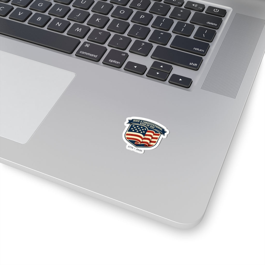 1776–2026 USA 250 Patriotic Shield Kiss-Cut Sticker | Vintage Distressed Americana