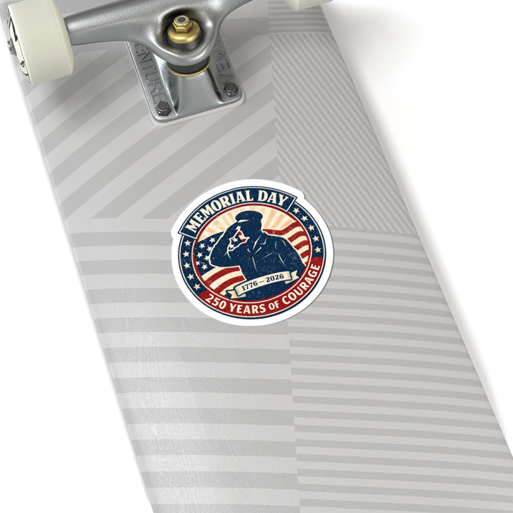 Memorial Day 1776–2026 USA 250 Vintage Distressed Kiss-Cut Stickers | Patriotic Americana