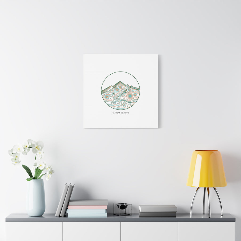Topographic Contour Line Mountain Canvas, topographic map print | terrain poster