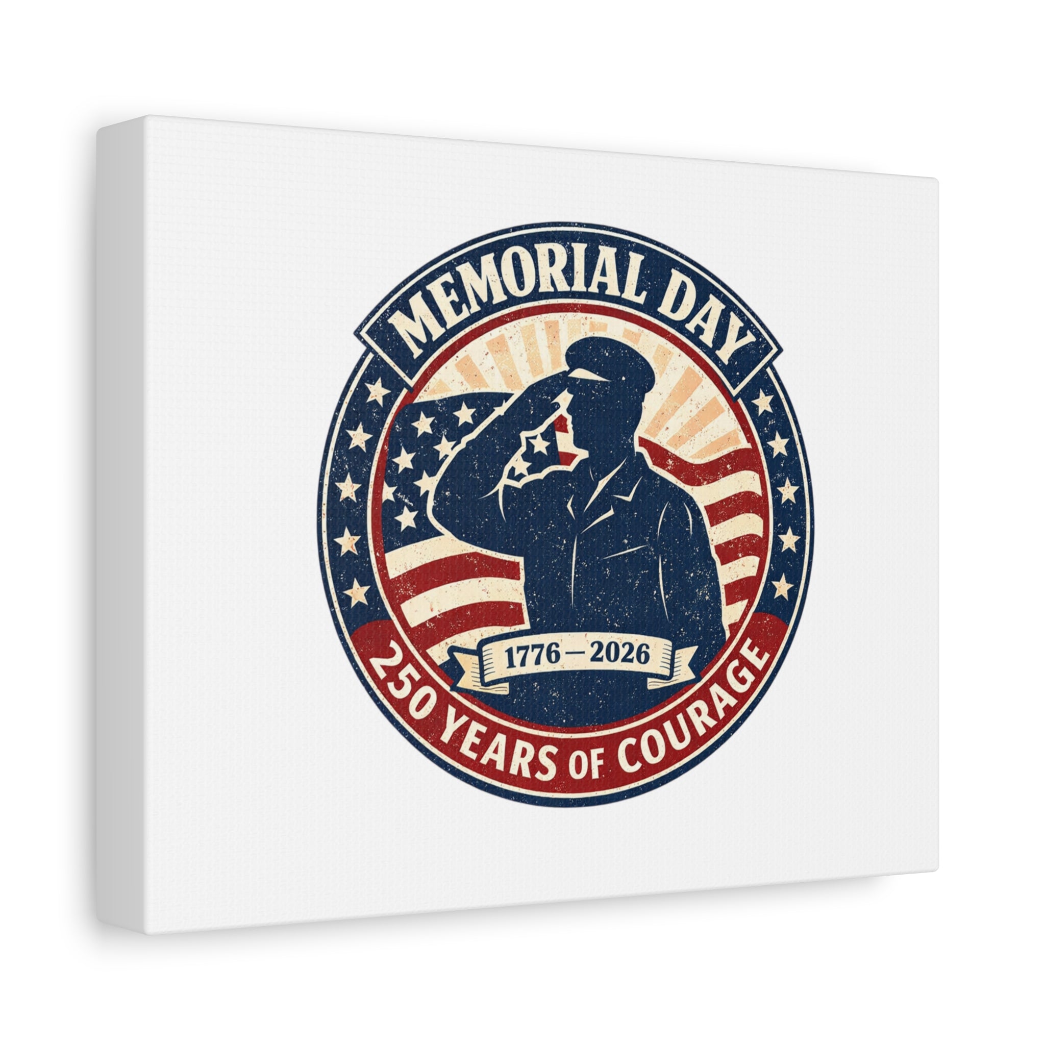 Memorial Day USA 250 Canvas, 1776–2026 Vintage Distressed Patriotic Print