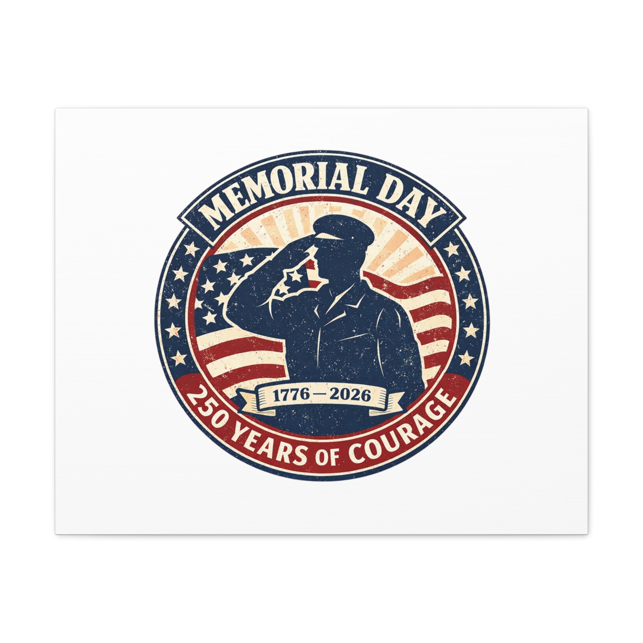 Memorial Day USA 250 Canvas, 1776–2026 Vintage Distressed Patriotic Print