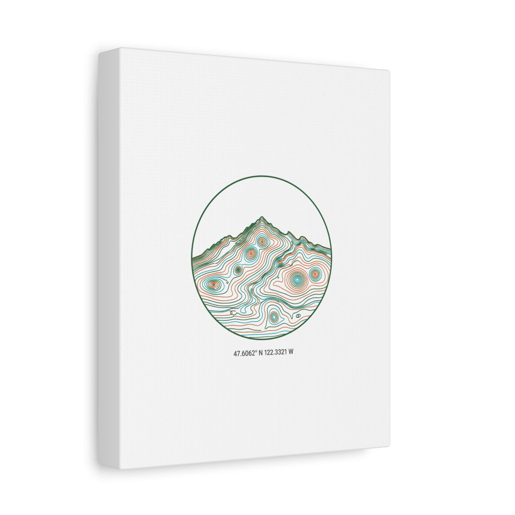 Topographic Contour Line Mountain Canvas, topographic map print | terrain poster