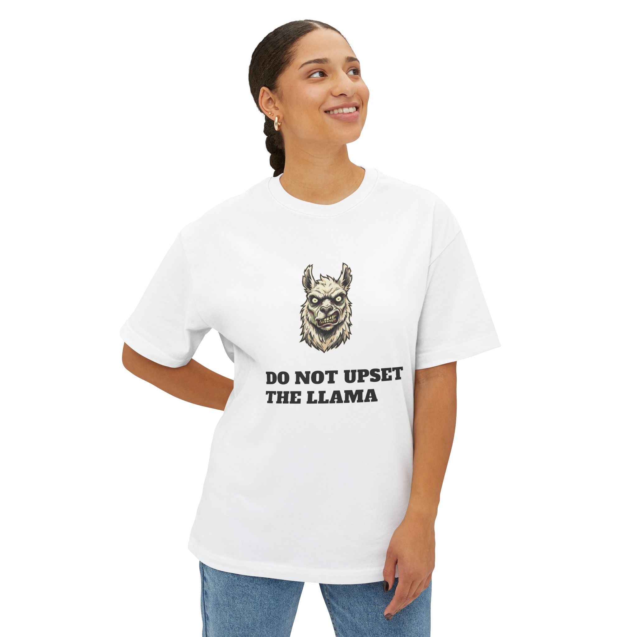 Do Not Upset the Llama Tee — Funny Llama Graphic Boxy T‑Shirt