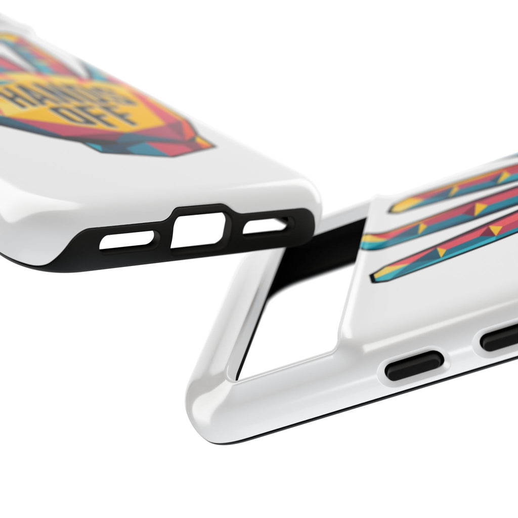 Hands Off Phone Case — Bold Geometric Palm Graphic