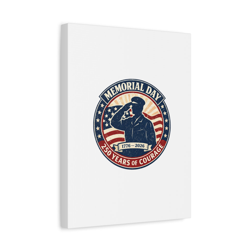 Memorial Day USA 250 Canvas, 1776–2026 Vintage Distressed Patriotic Print