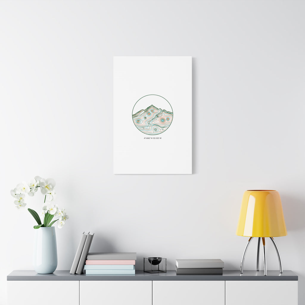 Topographic Contour Line Mountain Canvas, topographic map print | terrain poster