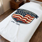 USA 250 1776–2026 Patriotic Velveteen Plush Blanket | vintage distressed red white blue
