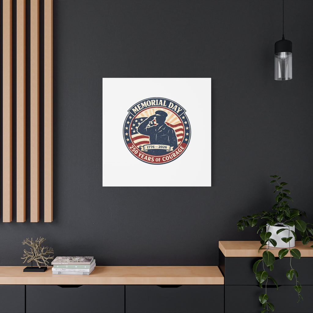Memorial Day USA 250 Canvas, 1776–2026 Vintage Distressed Patriotic Print