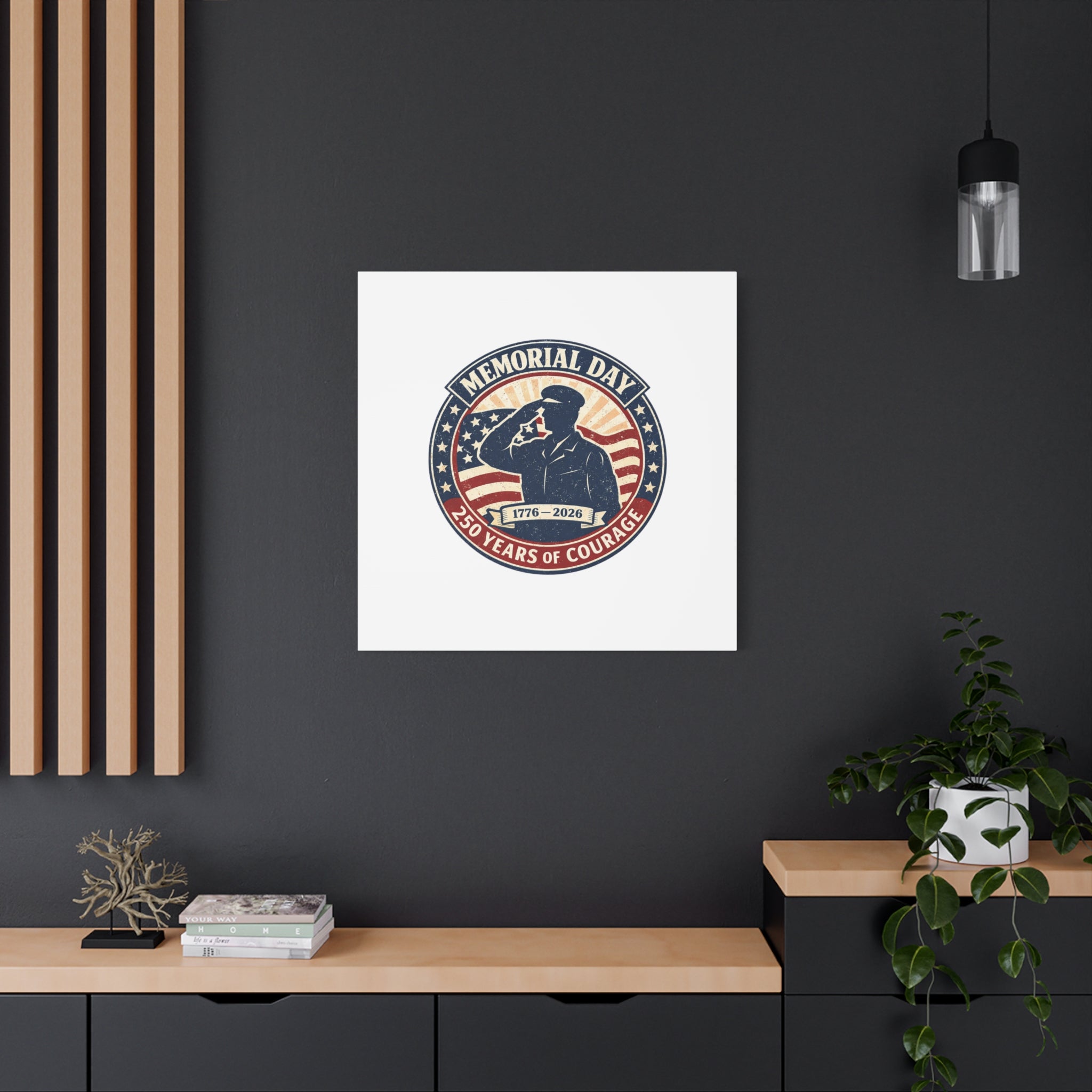 Memorial Day USA 250 Canvas, 1776–2026 Vintage Distressed Patriotic Print