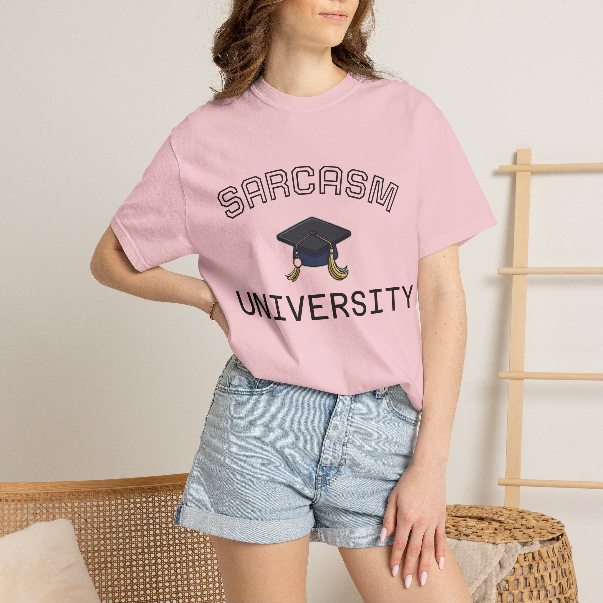 Sarcasm University T-Shirt — Funny Graduation Cap Tee for Grads & Students