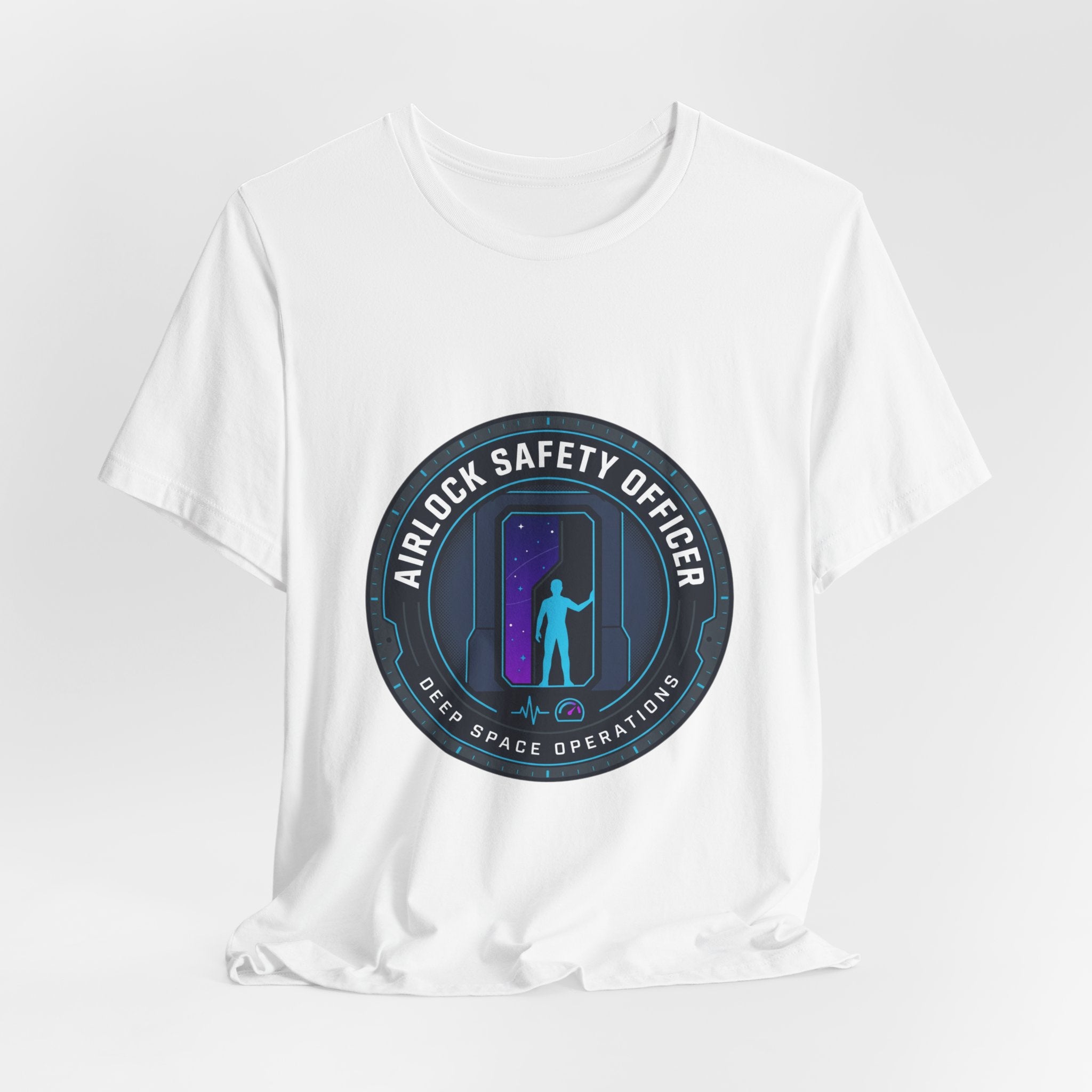 Airlock Safety Officer Tee | mission patch, hard sci-fi space survival