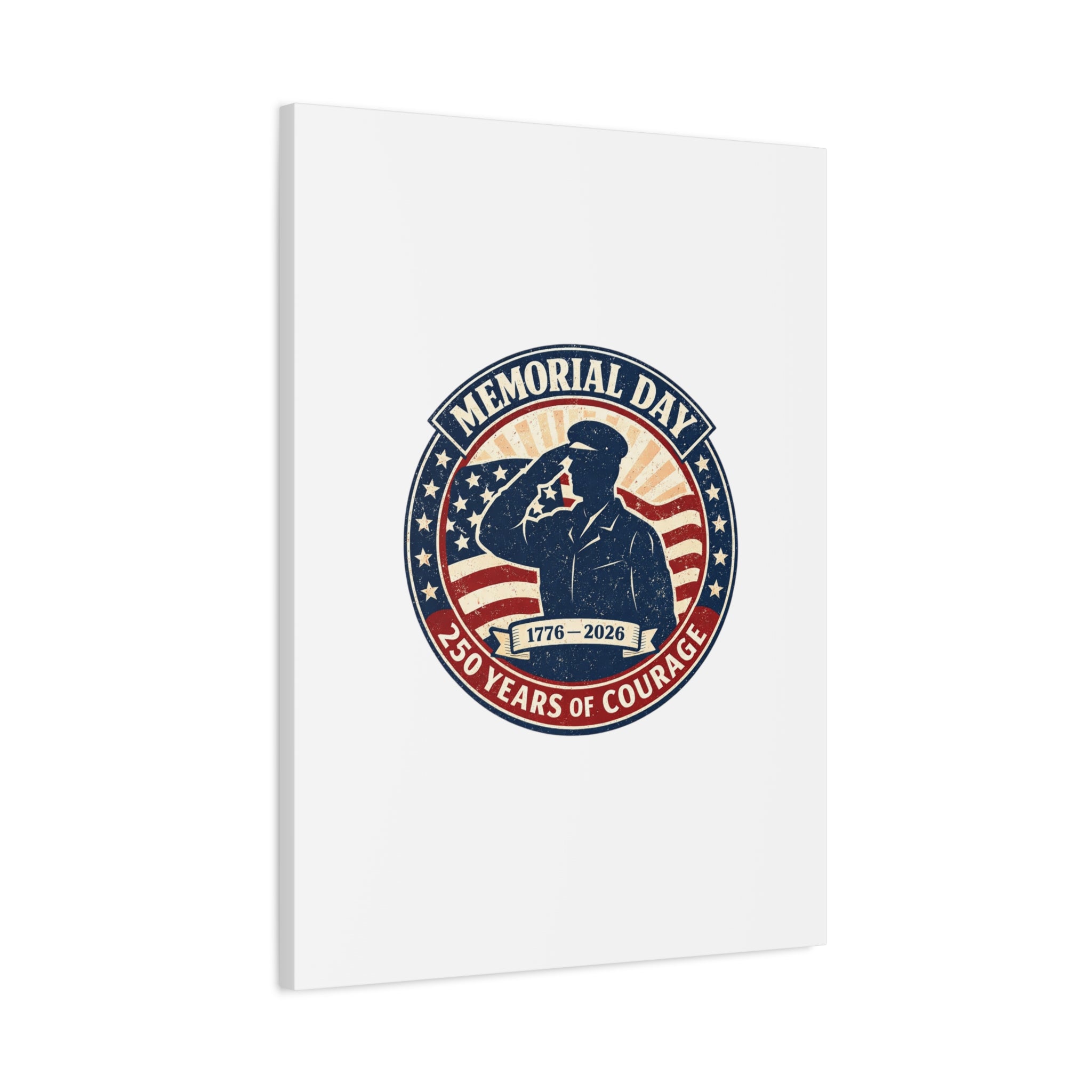 Memorial Day USA 250 Canvas, 1776–2026 Vintage Distressed Patriotic Print