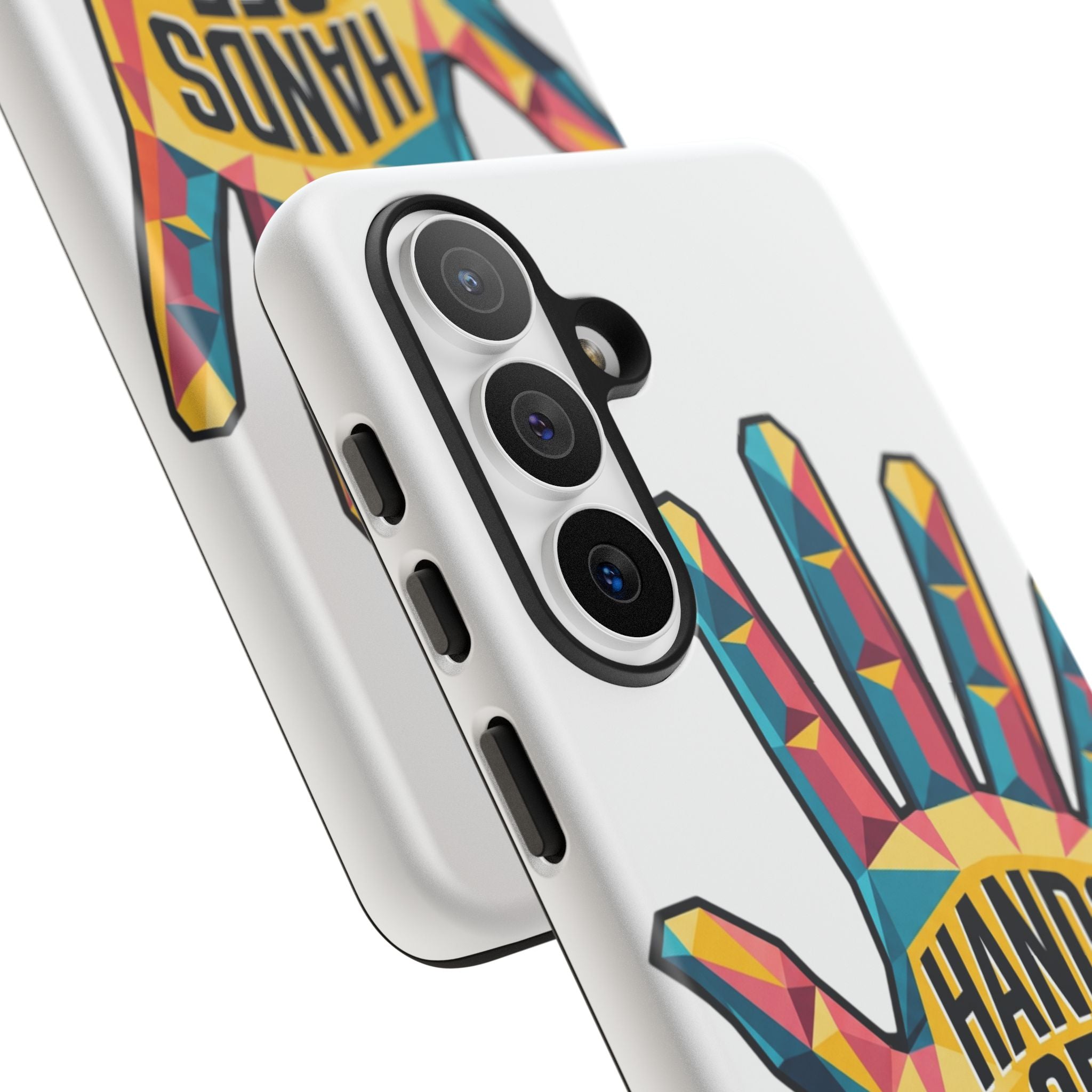 Hands Off Phone Case — Bold Geometric Palm Graphic