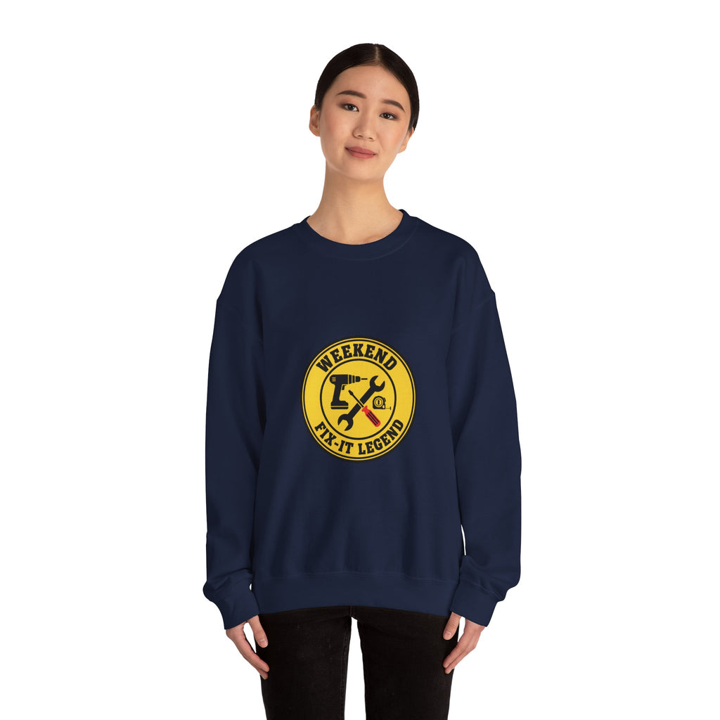 Weekend Fix-It Legend Crewneck Sweatshirt | DIY shirt, workshop tools