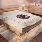 Memorial Day 1776–2026 Velveteen Plush Blanket | USA 250, vintage distressed red white blue