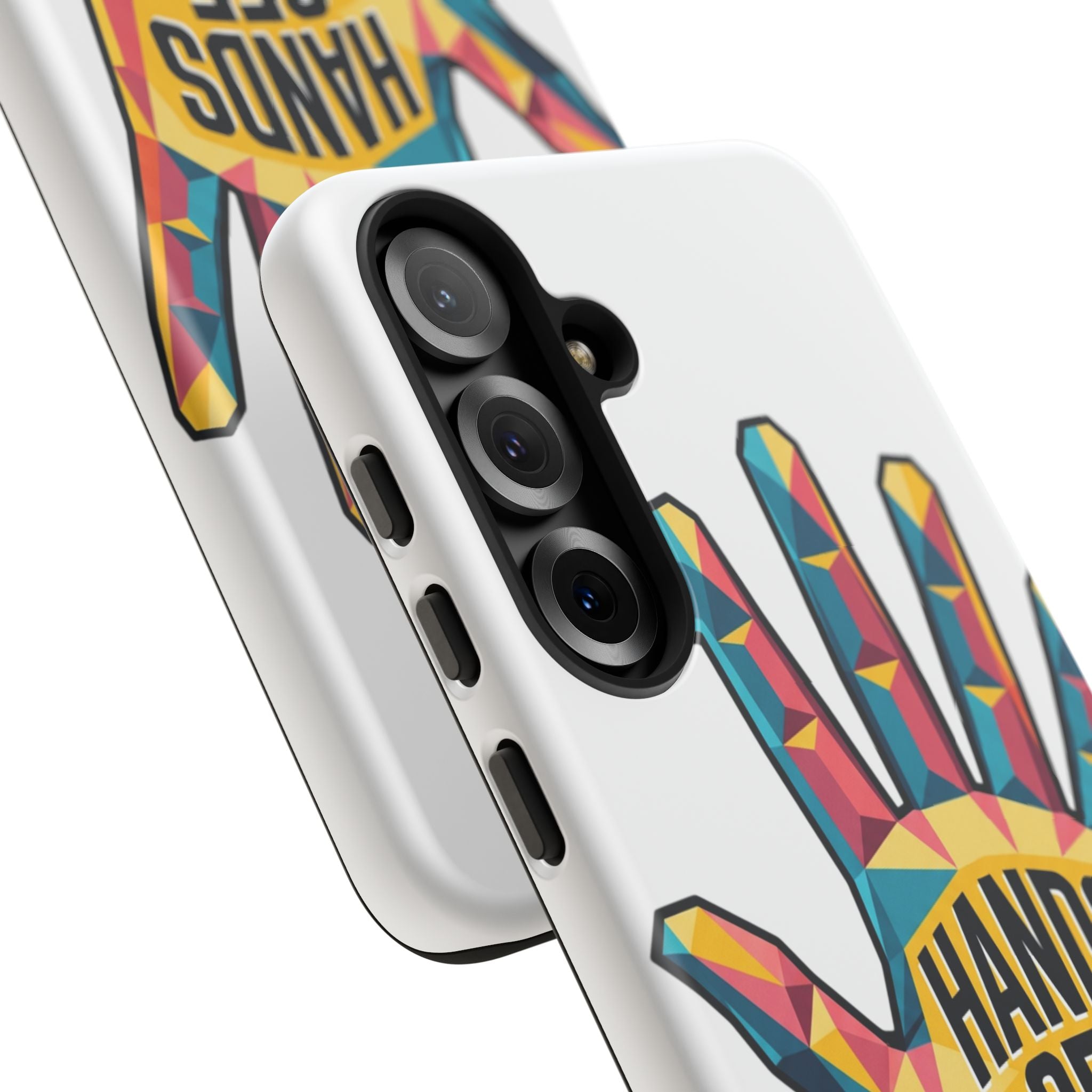 Hands Off Phone Case — Bold Geometric Palm Graphic