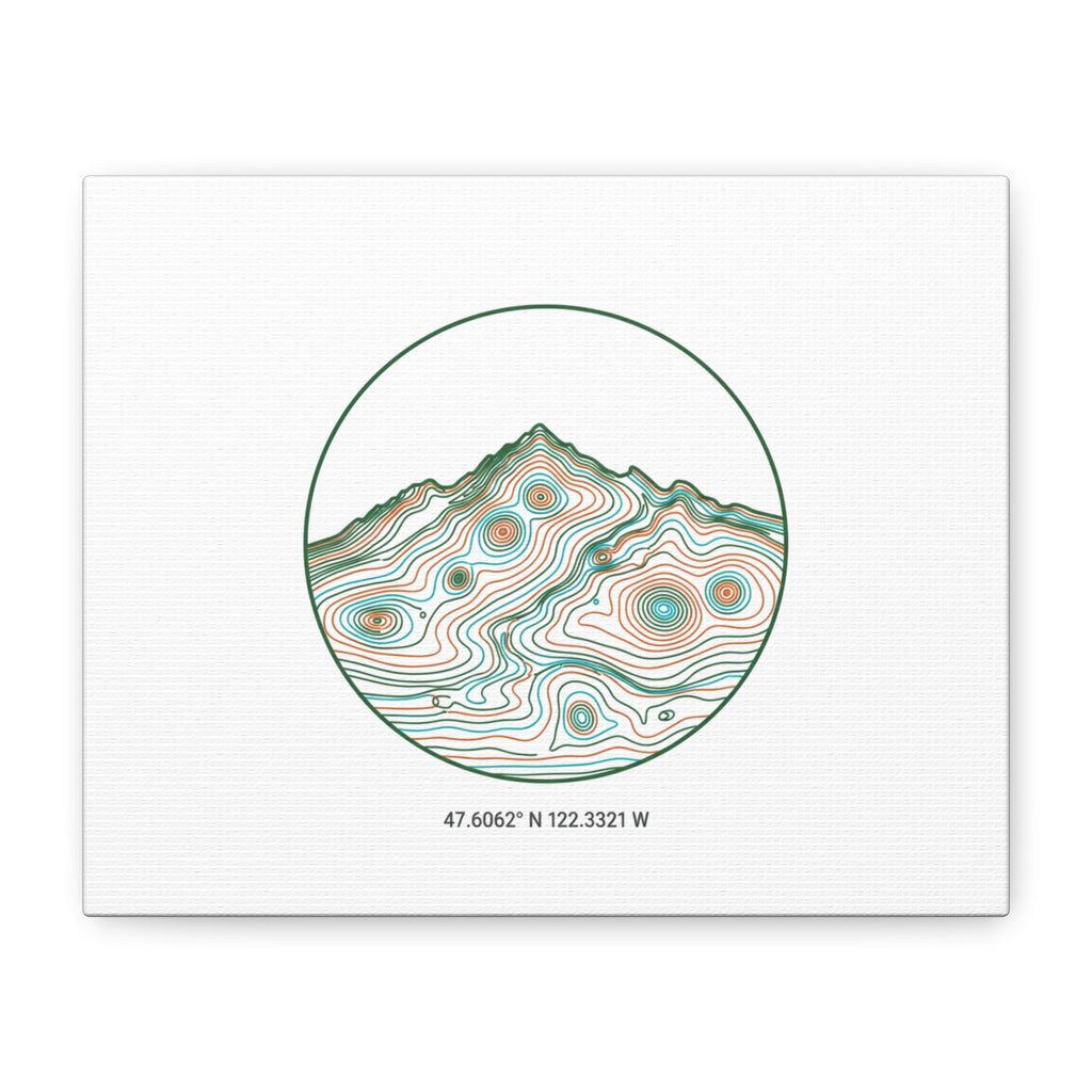 Topographic Contour Line Mountain Canvas, topographic map print | terrain poster