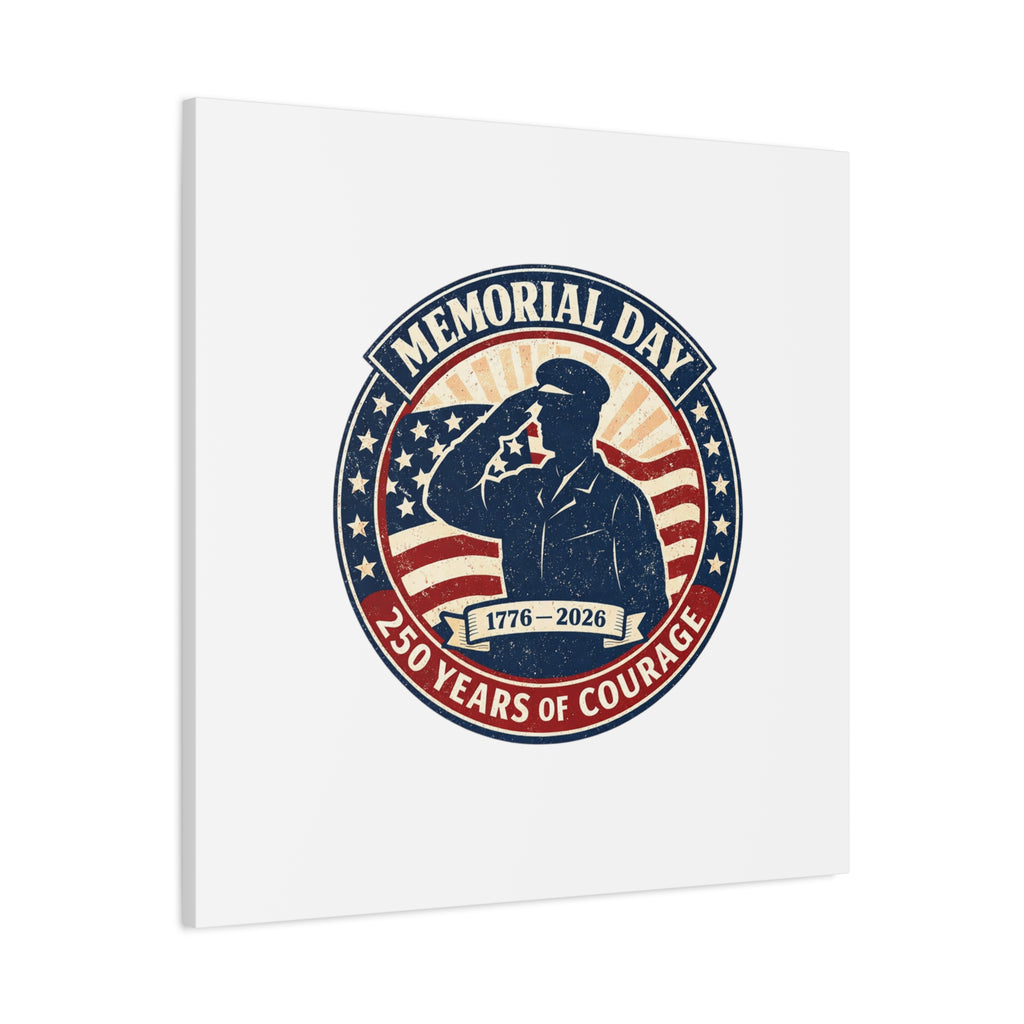 Memorial Day USA 250 Canvas, 1776–2026 Vintage Distressed Patriotic Print