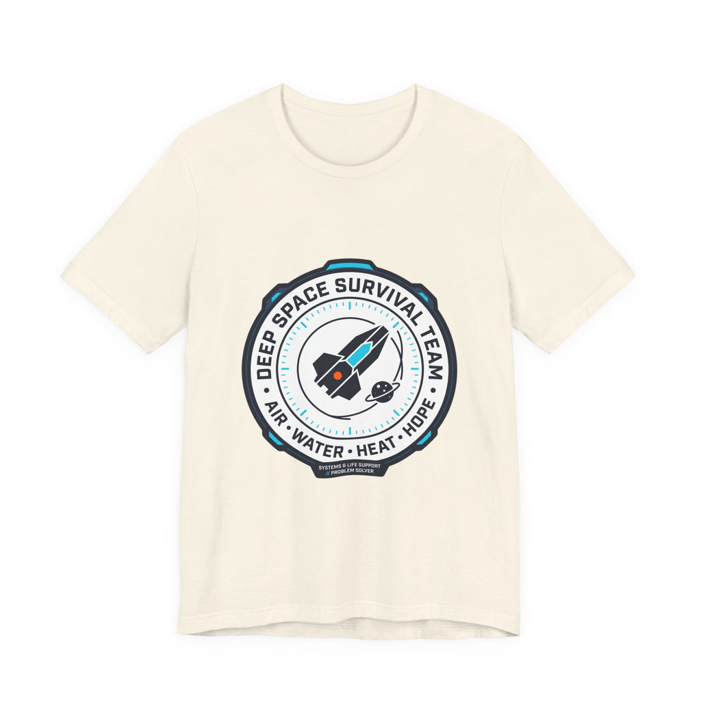 Deep Space Survival Team Tee | mission patch, hard sci‑fi exploration