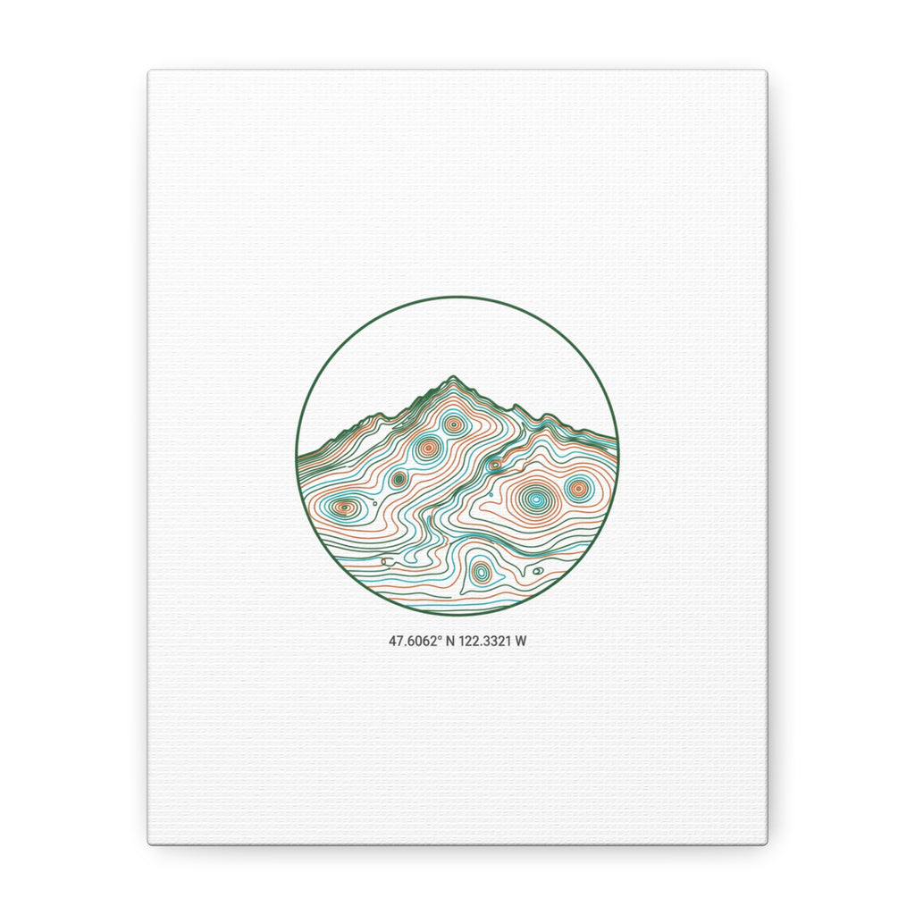 Topographic Contour Line Mountain Canvas, topographic map print | terrain poster