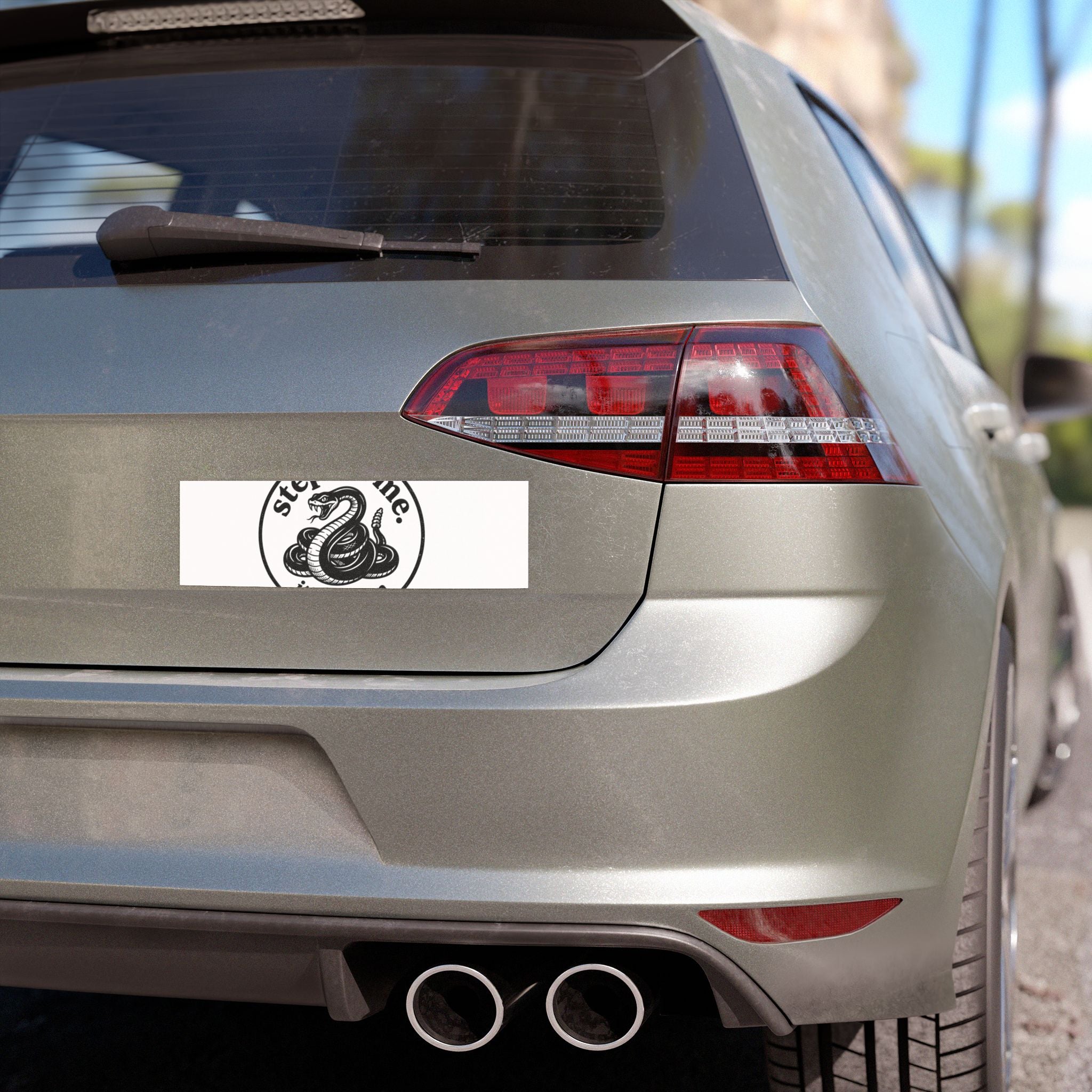 Car Magnet — "Step on Me, It'll Be Fun" Coiled Snake Decal
