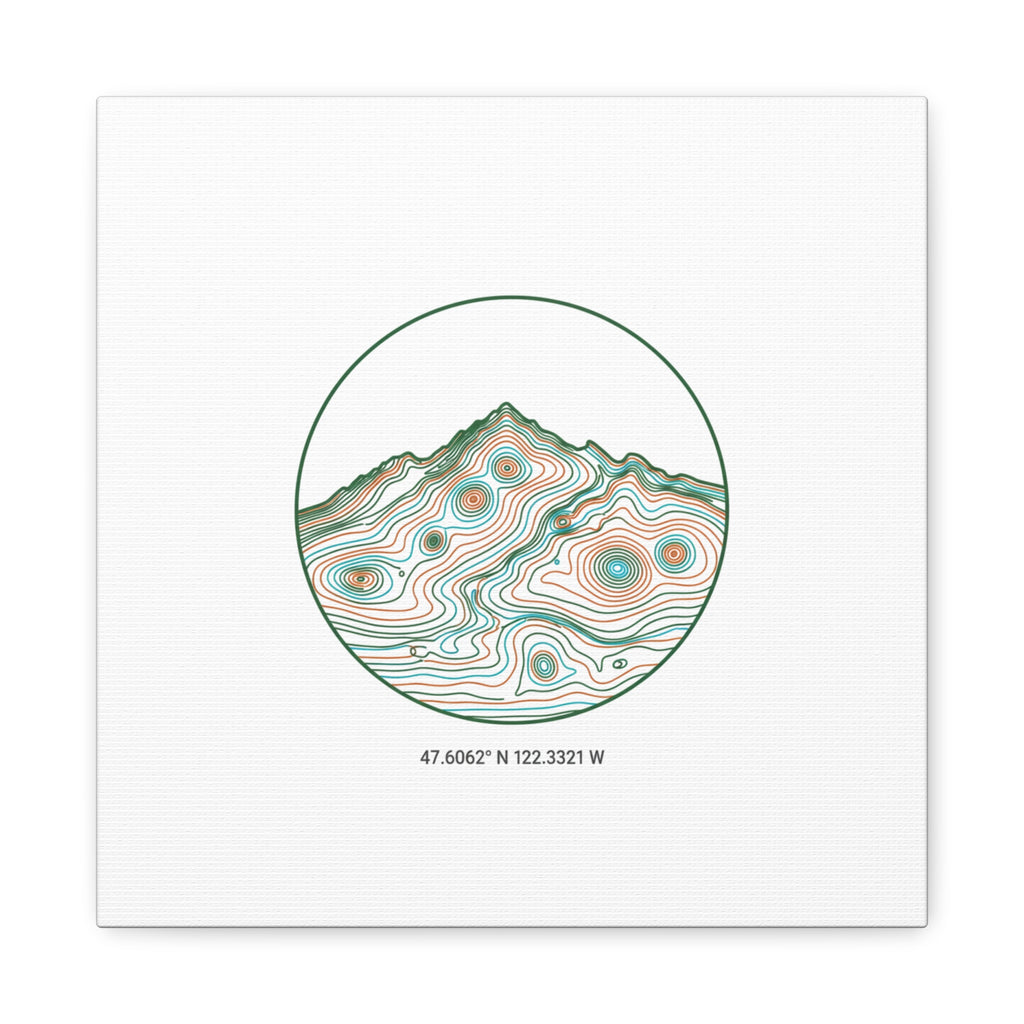 Topographic Contour Line Mountain Canvas, topographic map print | terrain poster