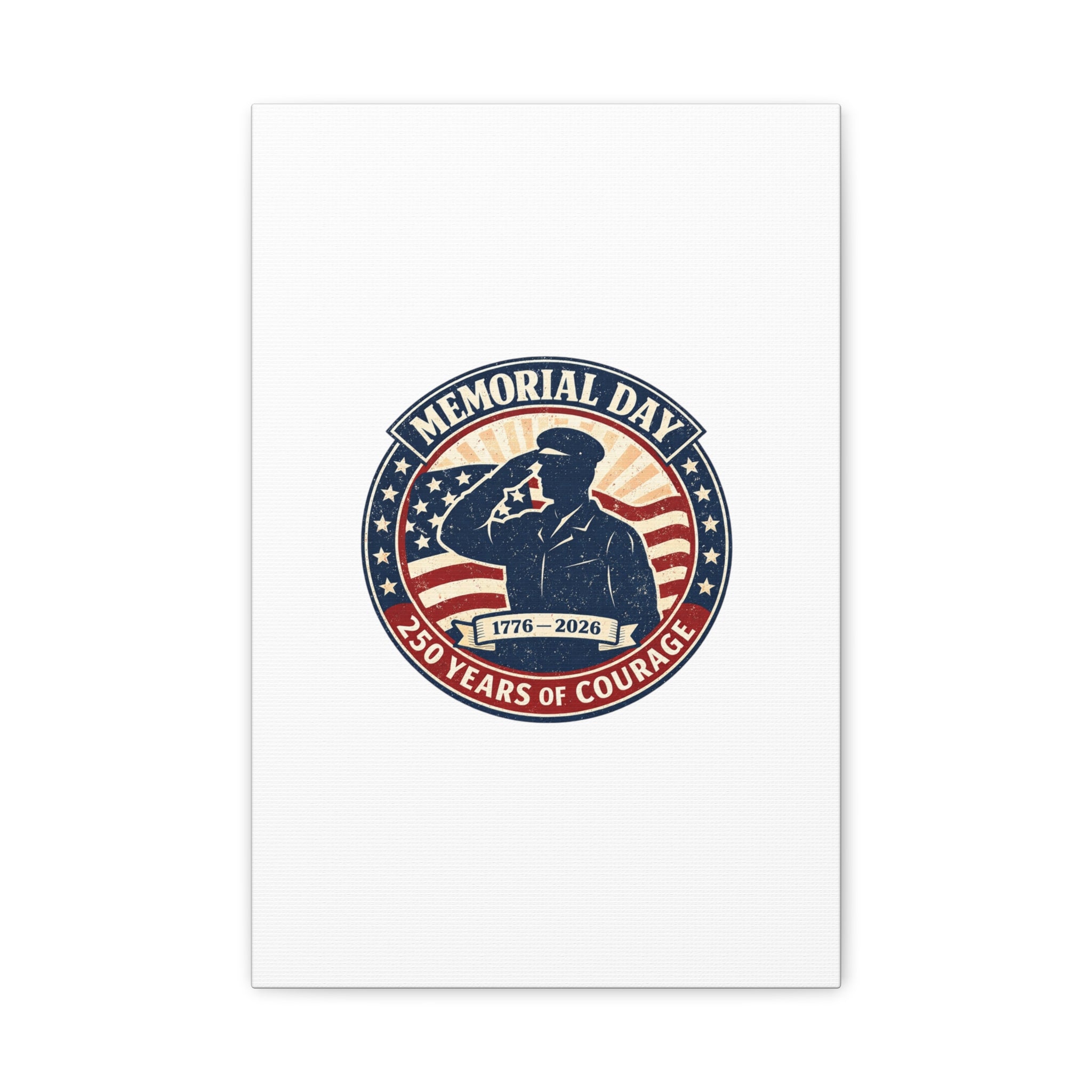 Memorial Day USA 250 Canvas, 1776–2026 Vintage Distressed Patriotic Print